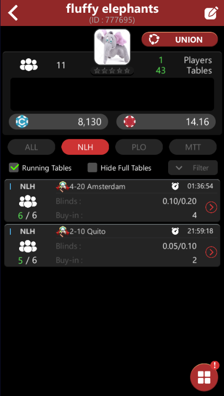 clubgg interface