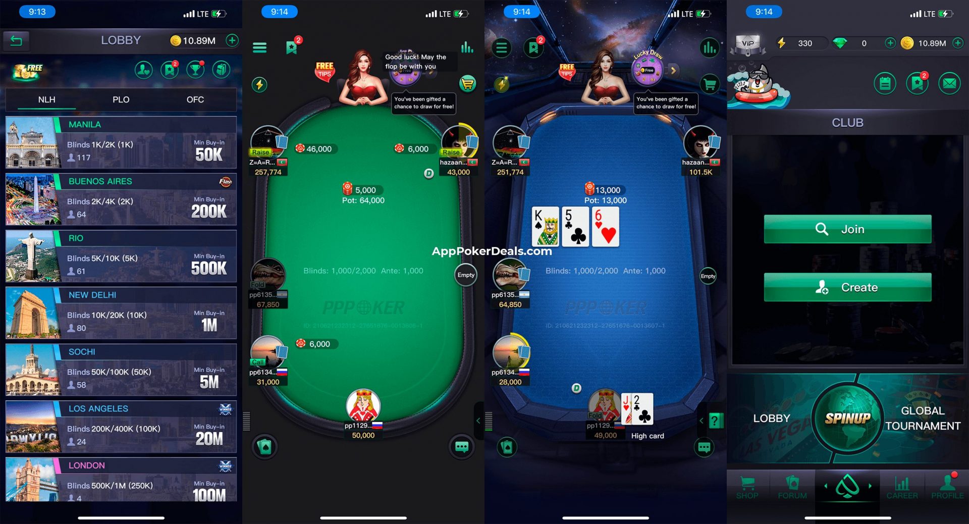 Mesa do aplicativo PPPoker